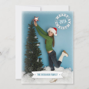 Modern Retro-fotoport i Hälsning under jul Julkort