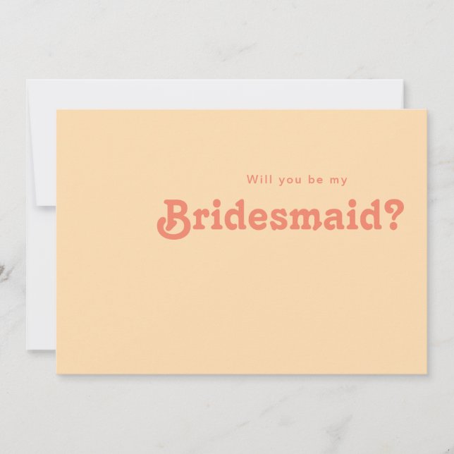 Modern Retro | Frieri kort för Orange Bridesmaid (Framsida)