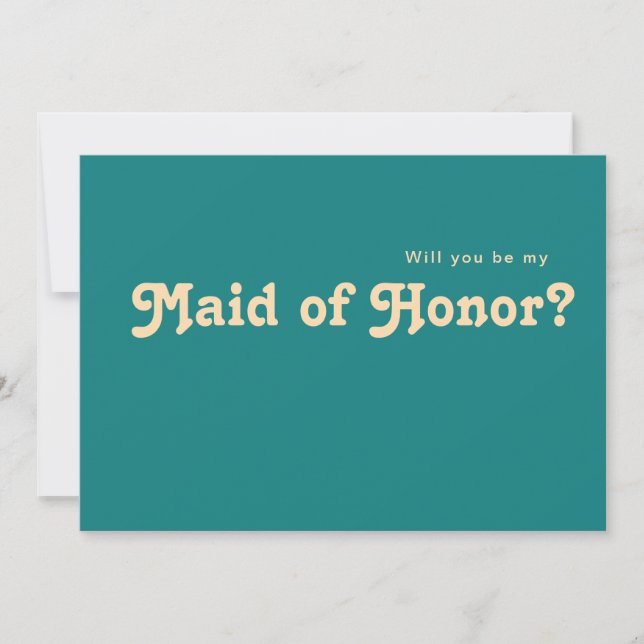 Modern Retro | Frieri kort för Teal Maid of honor (Framsida)
