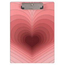 Modern Retro Funky Red Rosa Hear Clipboard
