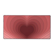 Modern Retro Funky Red Rosa Heart Desk Mat