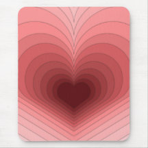 Modern Retro Funky Red Rosa Heart Mousepad