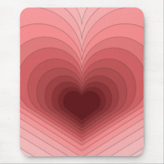 Modern Retro Funky Red Rosa Heart Mousepad Musmatta