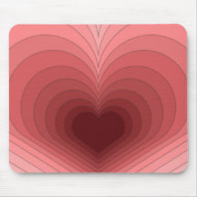 Modern Retro Funky Rosa Red Heart Mousepad