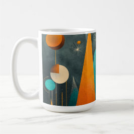 ✨Modern Retro Futuristisk Rymdabstrakt Konst ✨ Kaffemugg
