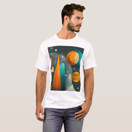 ✨Modern Retro Futuristisk Rymdabstrakt Konst ✨ T Shirt