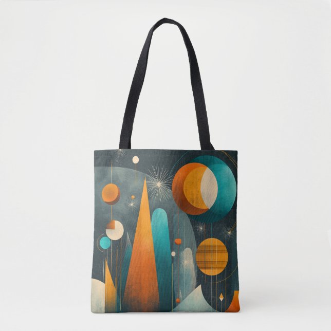 ✨Modern Retro Futuristisk Rymdabstrakt Konst ✨ Tygkasse (Framsida)