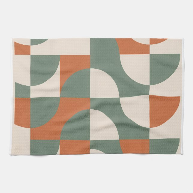 Modern Retro Geometric Kitchen Towel Kökshandduk (Horisontell)