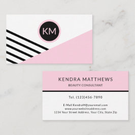 Modern Retro Geometric Pop Art med Monogram Visitkort