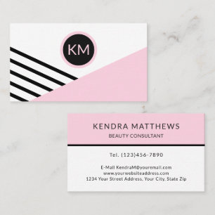 Modern Retro Geometric Pop Art med Monogram Visitkort