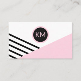 Modern Retro Geometric Pop Art med Monogram Visitkort