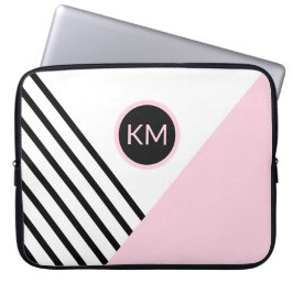 Modern Retro Geometric Pop Art och Monogram Laptop Fodral