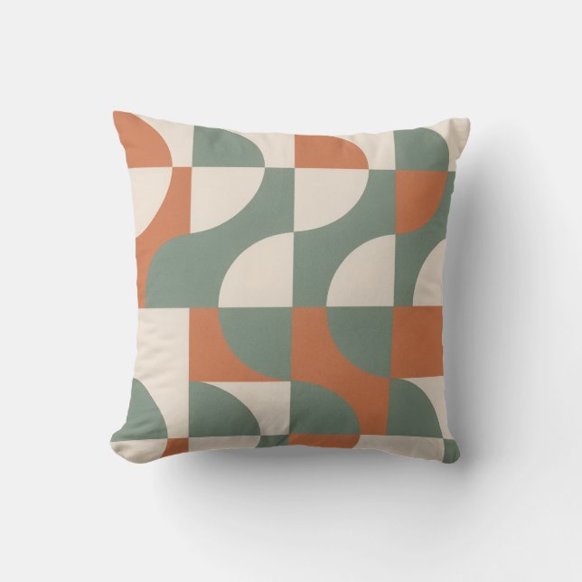Modern Retro Geometric Throw Pillow Kudde (Framsida)