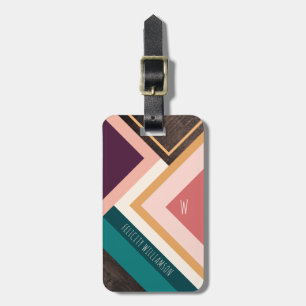 Modern Retro geometrisk abstraktion för Boho Bagagebricka