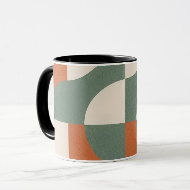 Modern Retro Geometrisk Matt Glas Mugg (Framsida vänster)