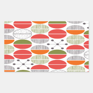 Modern Retro geometrisk polka dots Rektangulärt Klistermärke