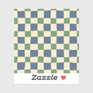 Modern Retro gingham Blue Rosa Scrapbook mönster Klistermärken