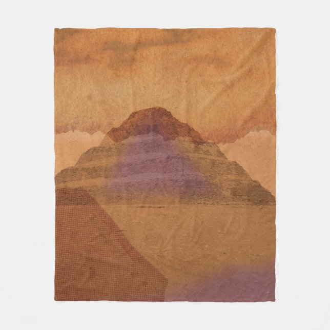 Modern Retro Giza Pyramider Konst – Minimalistisk  Fleecefilt (Framsidan)