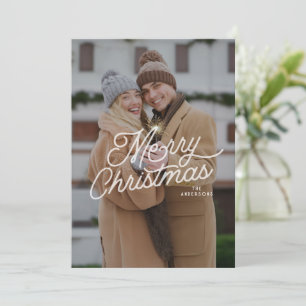 Modern Retro God jul-foto-fetstil Julkort