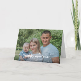 Modern Retro Gott nytt år-foto med fetstil Kort