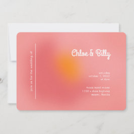 Modern Retro-gradient Rosa Orange OSA Bröllop Inbjudningar