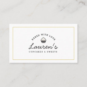 Modern Retro Hem Bageri Logo Cupcakes Godis Café Visitkort