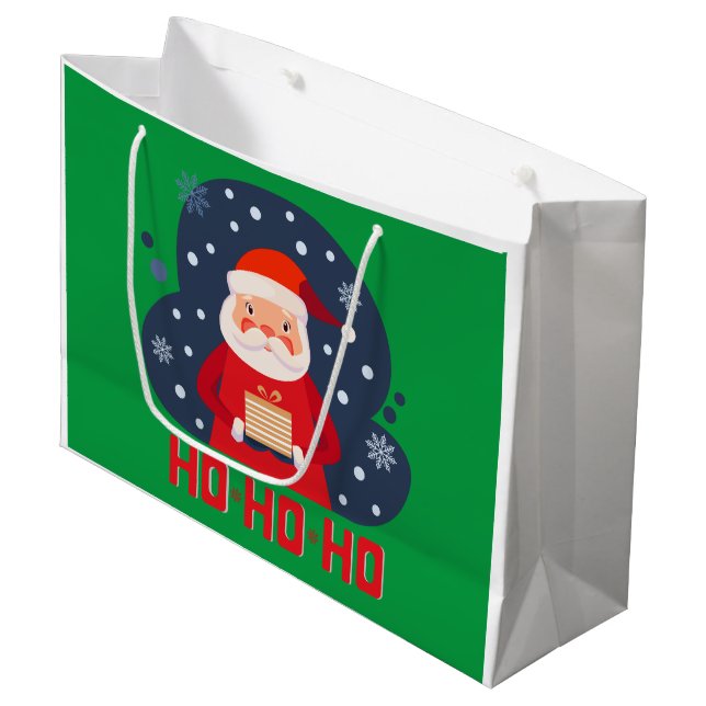 Modern retro Ho Ho Ho Söt jultomtens grönt (Framsidan Vinklad)