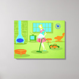 Modern Retro Housefru Canvas