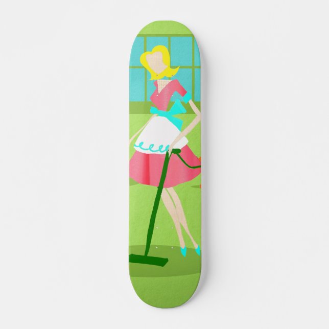 Modern Retro Housefru Skateboard i mitten av århun (Framsida)