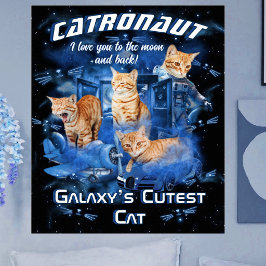 Modern Retro Husdjurs Namn Söta Rymdbilder Bootleg Poster