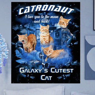 Modern Retro Husdjurs Namn Söta Rymdbilder Bootleg Poster