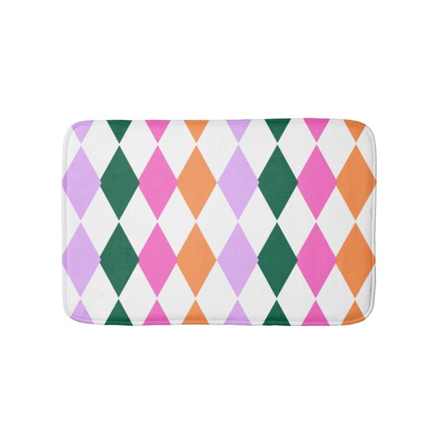 Modern Retro i Mönster, färgstark diamant Badrumsmatta (Framsidan)