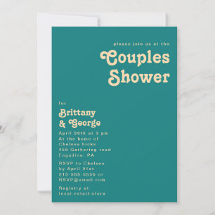 Modern Retro Inbjudan till Teal Par Shower