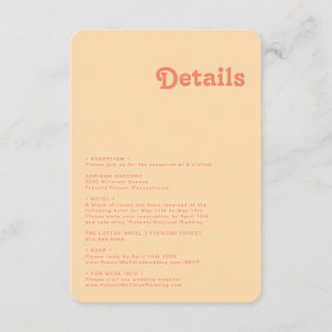 Modern Retro   Information om Cream-Orangen Rundad Tilläggskort