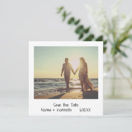 Modern Retro Instantfoto Bröllop Spara Datumet