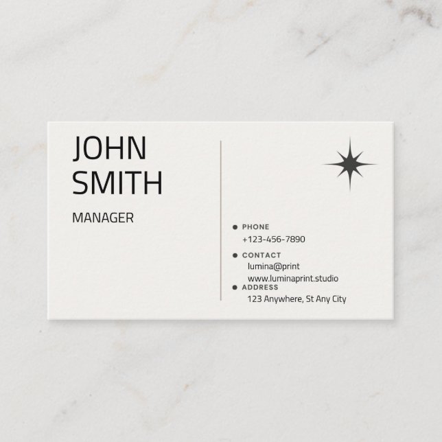 Modern Retro Konstnär Minimalistisk Fet Typografi  Visitkort (Framsida)