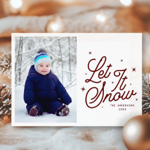 Modern Retro Låt det snöa fotopilskript Julkort