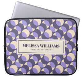 Modern Retro Lavendel Geometrisk Bärbar Dator Fodr Laptop Fodral