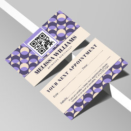 Modern Retro Lavendel Geometrisk Tidsbeställning Kort