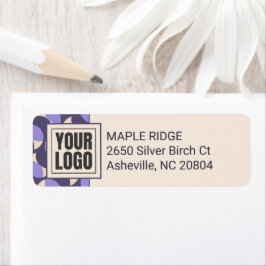 Modern Retro Lavender Geometric Address Label Returadress Etikett