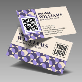 Modern Retro Lavender Geometric Business Card Visitkort