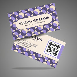 Modern Retro Lavender Geometric Business Card Visitkort