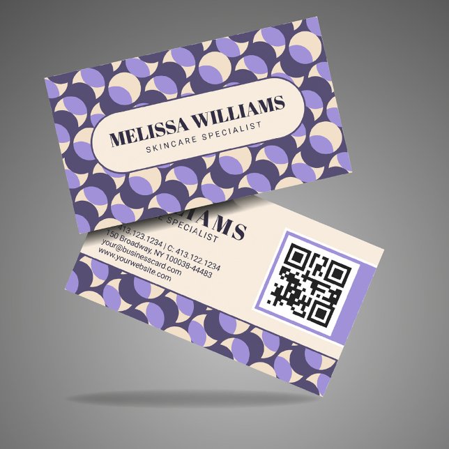 Modern Retro Lavender Geometric Business Card Visitkort (Skapare uppladdad)
