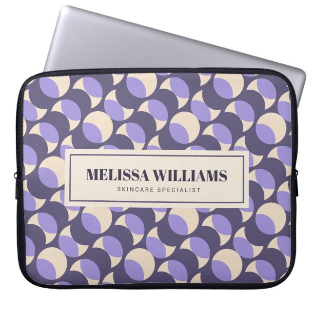 Modern Retro Lavender Geometric Laptop Sleeve (Framsidan)