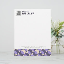 Modern Retro Lavender Geometric Letterhead Brevhuvud