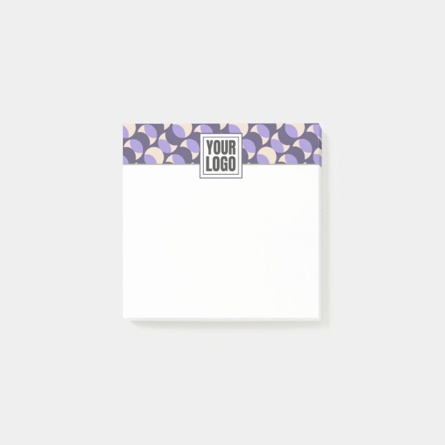 Modern Retro Lavender Geometric Post-it Notes Block (Framsida)