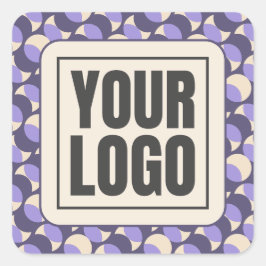 Modern Retro Lavender Geometric Sticker Fyrkantigt Klistermärke
