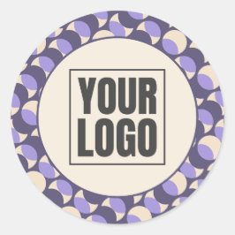 Modern Retro Lavender Geometric Sticker Runt Klistermärke