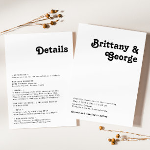 Modern Retro Letar allt på en Bröllop Inbjudningar