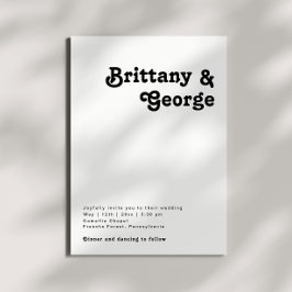 Modern retro Lettering Avslappnad Wedding-inbjudan Inbjudningar